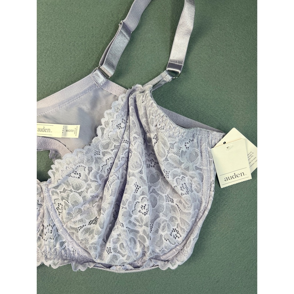 Auden Lace Unlined Balconette Bra Coquette Romantic Lavender Lace 44DDD - Picture 2 of 9